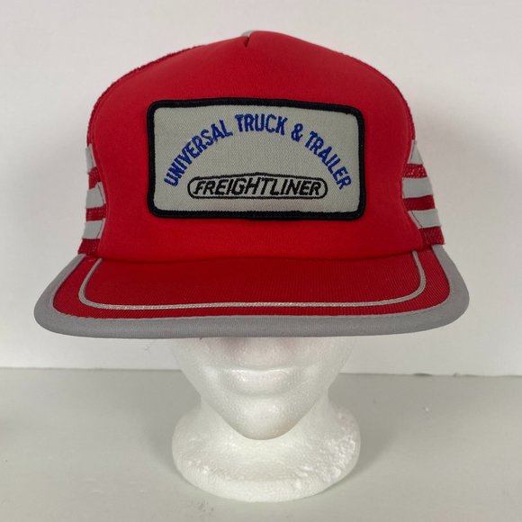 Vintage NEW Universal Truck & Trailer Freightliner 3 Stripe Trucker Snapback Hat - Picture 2 of 8